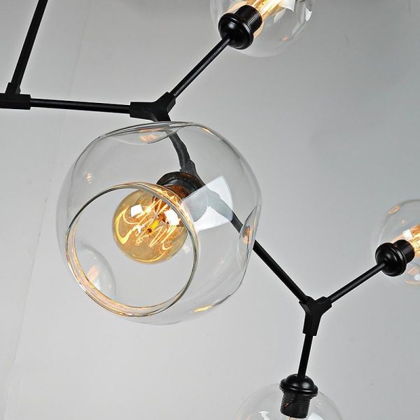 Globe Sputnik Industrial Glass Chandelier Modern Lighting with Customizable Color Shades - Image 15