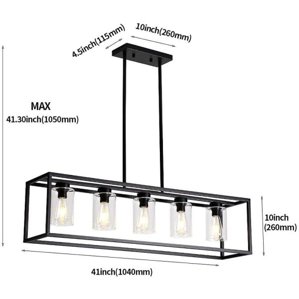 Box Lanterns Rectangular Chandelier Industrial Foyer Chandelier Dining Room Chandelier - Image 5