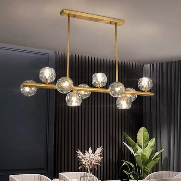 Metal Crystal Flush Mount Ceiling Light Globe Cluster LED Light - Image 3