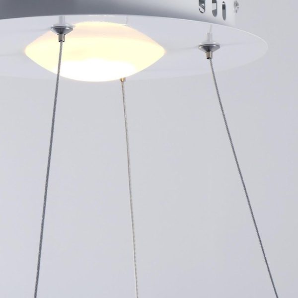 LED Circular Sturdy Modernistic Brushed Nickel Pendant Light With Remote Controller - Image 8