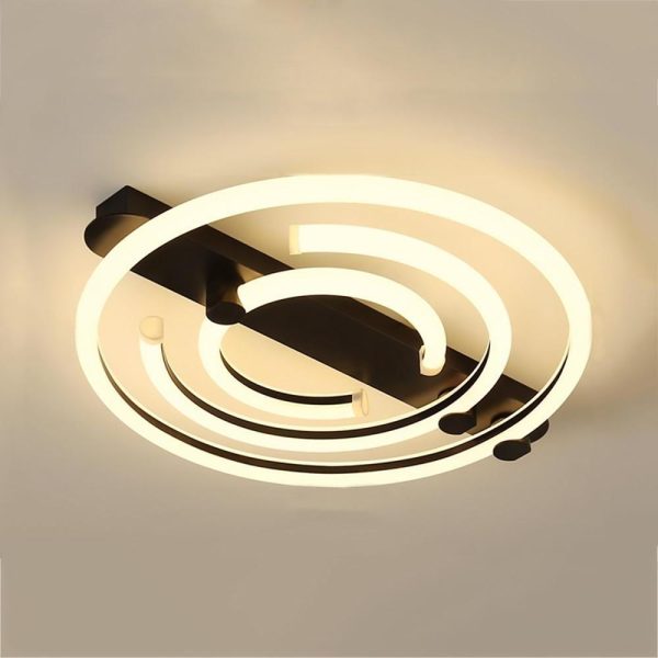 Circular Abstract LED Flush Mount Ceiling Light for Bedroom - Image 2