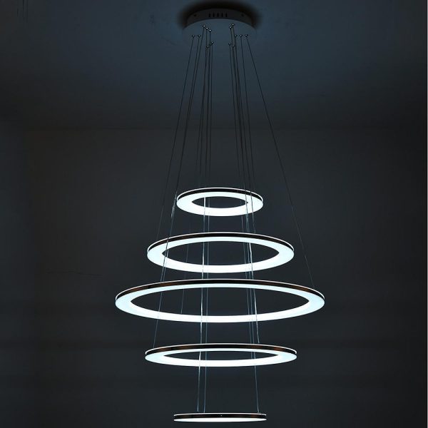 Adjustable Contemporary Chandelier Light Mid-century Chandeliers with 5 Tiered LED Lights - Image 5