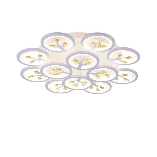 16 Lights Flower Dimmable LED White Nordic Ceiling Lights Flush Mount Lighting - Image 15