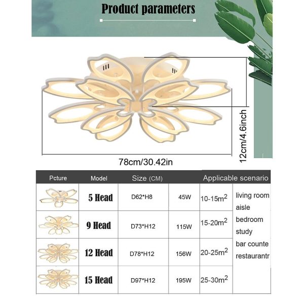 Flower Novelty Flush Mount Ceiling Light Fixtures Modern LED Ceiling Light - Image 10