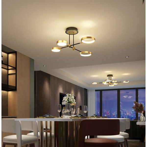 Circular 8-light Design LED Nordic Flush Mount Ceiling Light Chandeliers - Image 5