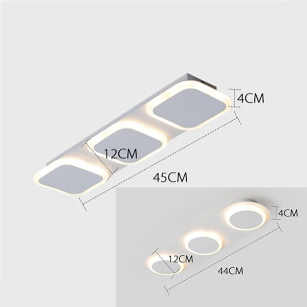 Round Square LED Modern Flush Mount Lighting Ceiling Lights Fixture - Image 11
