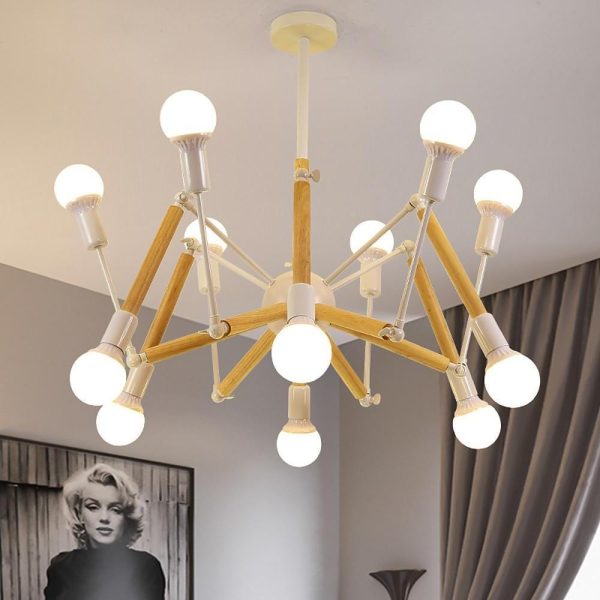 12 Lights Sputnik Design LED Nordic Chandeliers Hanging Lamp Pendant Light - Image 2