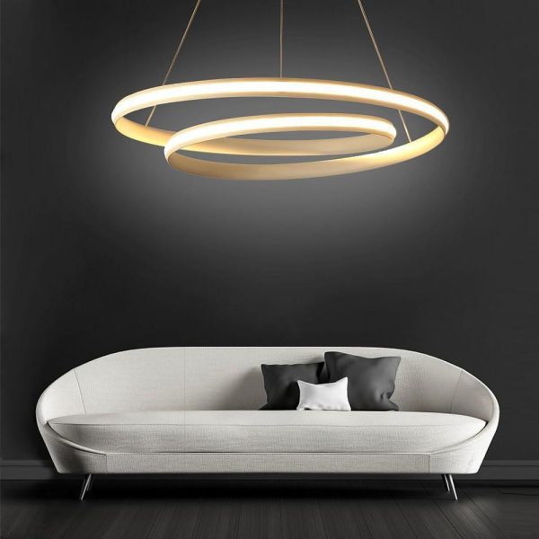18'' Spiral-shaped LED Dimmable White Modern Adjustable Pendant Lights - Image 2