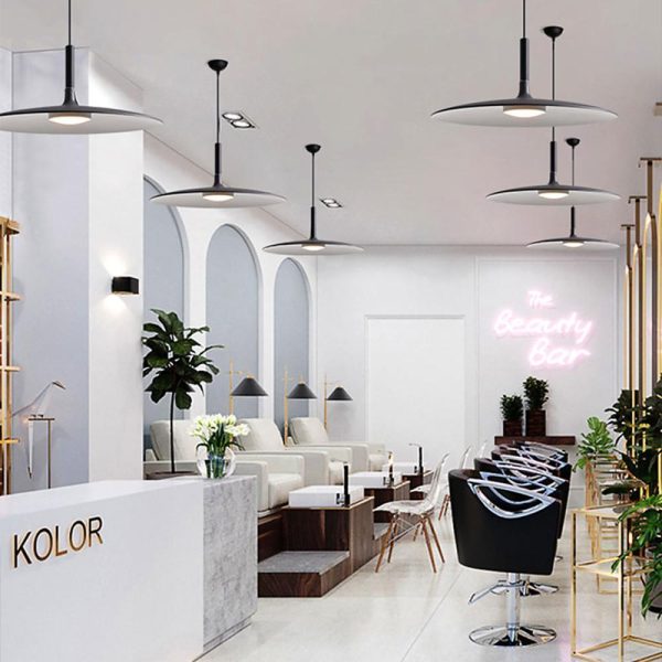 Flat Circular Design Industrial Pendant Lighting Modern Metal Kitchen Lighting Dining Room Lighting Ceiling Light - Image 3