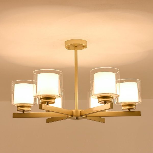 6-light Glass Candlestick Design LED Modern Chandeliers Ceiling Lights - Image 6