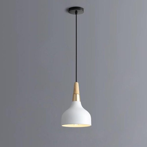 Wood Bamboo Metal LED Modern Pendant Light Hanging Lamp Island Lights - Image 2