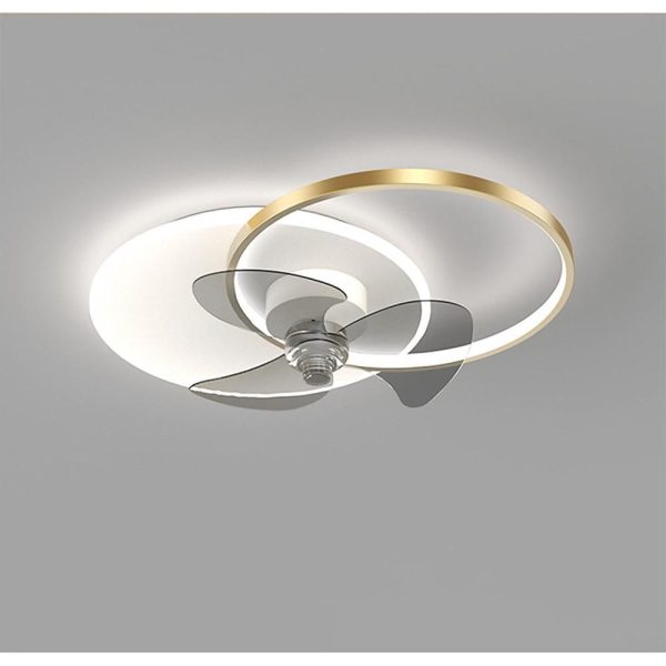 24'' LED Circle Flush Mount Ceiling Fan Bedroom Ceiling Fan Lights Dimmable with Remote Control - Image 6