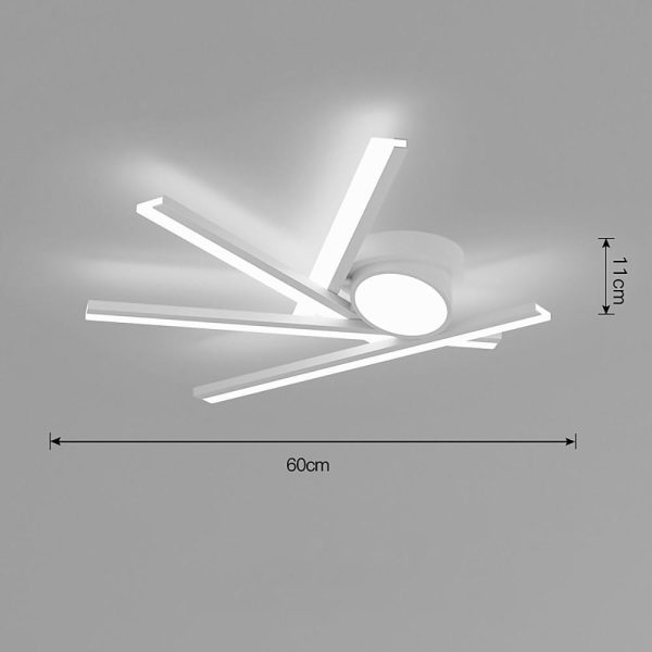 Creative Linear Oval Sticks LED White Modern Flush Mount Ceiling Light - Image 6