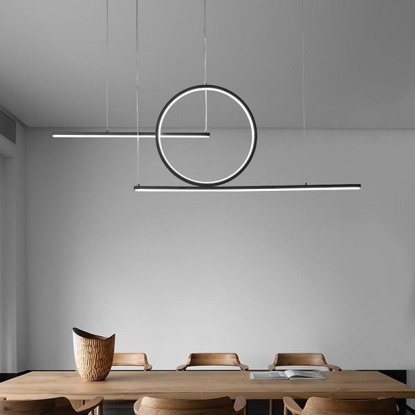 Circle Linear Design LED Modern Chandelier Hanging Ceiling Lights - Image 7