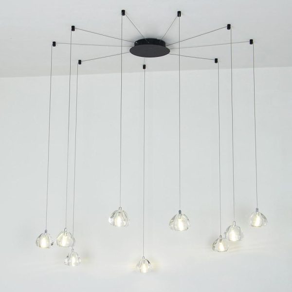 Contemporary Cluster Design Raindrop Chandelier Metal Crystal Ceiling Light - Image 5
