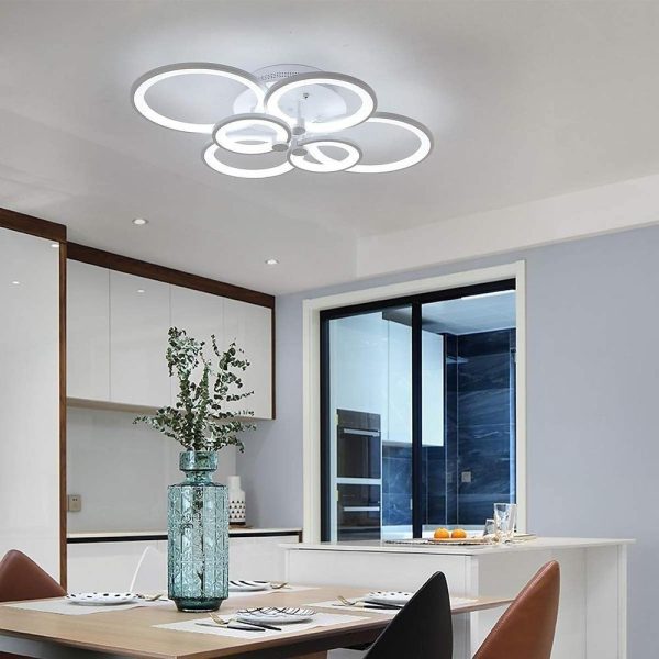 Elegant Semi Flush Mount Ceiling Lights with Unique Overlapping Rings - Image 20