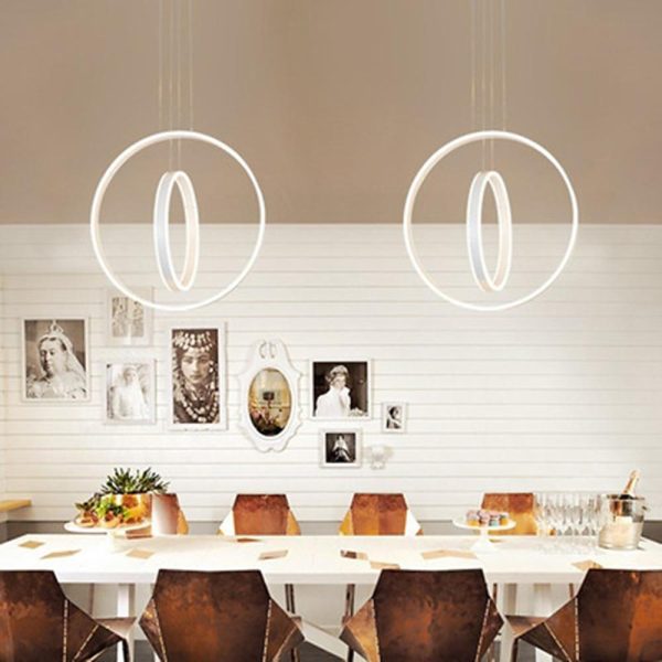 Twin Circle LED Orb Chandelier Ceiling Light - Image 4