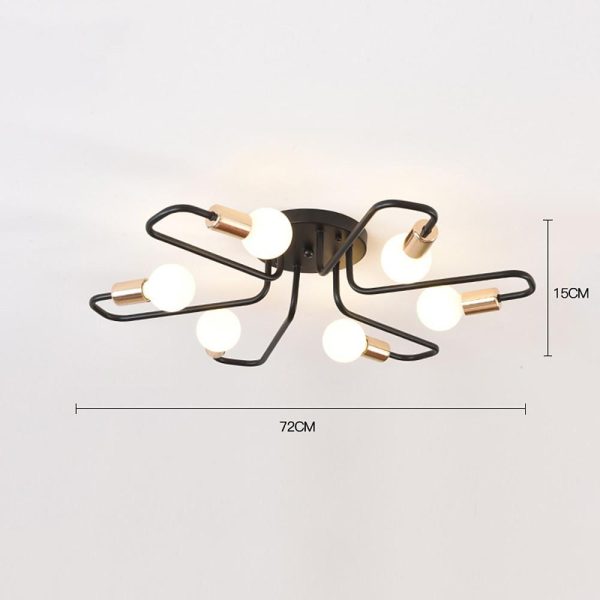 Linear Metal Flower Shaped LED Modern Flush Mount Lighting Ceiling Lights - Image 5