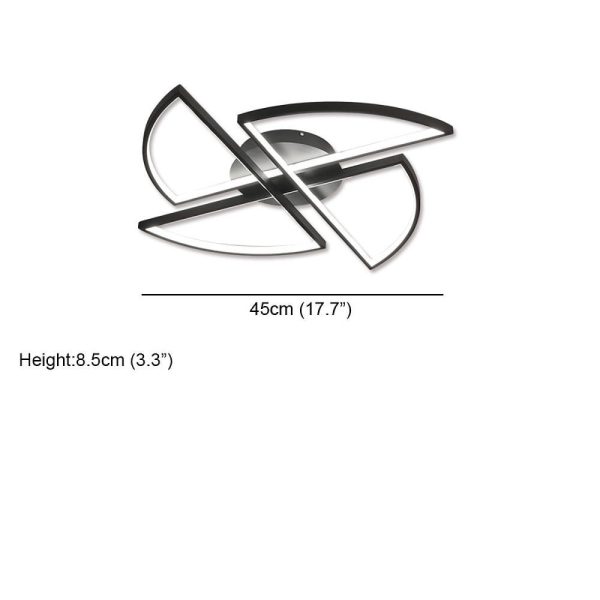Geometric Flush Mount Ceiling Light 4 Semi Circle Metal LED Light - Image 5