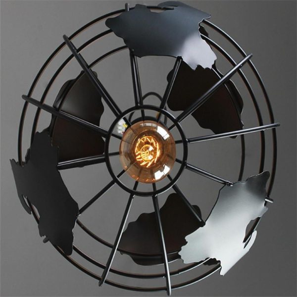 8'' Globe-shaped World Map LED Retro Pendant Lights Hanging Ceiling Lights - Image 6