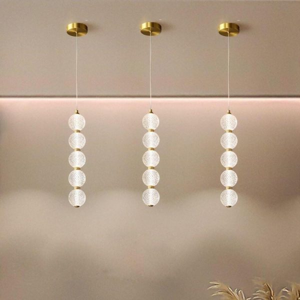 3 Globe Acrylic Copper Pendant Lights Geometrical Pendant Lighting - Image 2