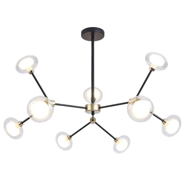 9-light Glass LED Nordic Sputnik Chandeliers Hanging Ceiling Lights - Image 9