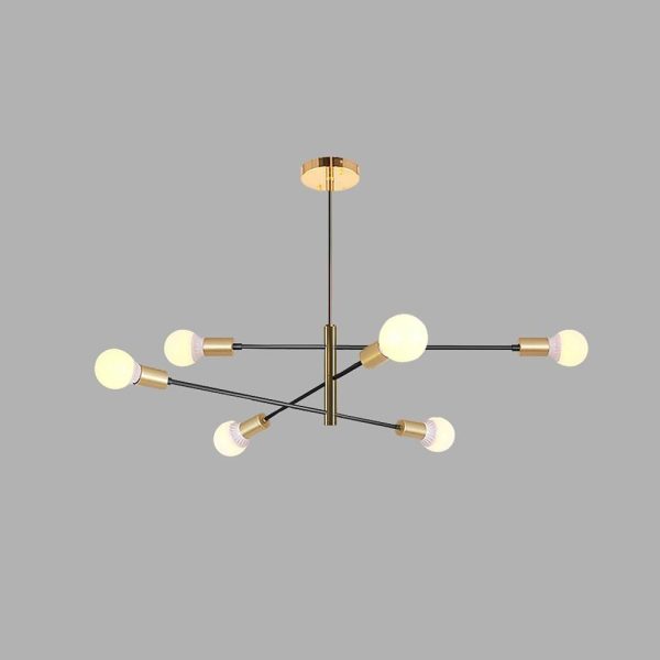 Luxurious 6-Light Sputnik Chandelier with E27 Bulb Base - 41'' Dia x 31'' H - Image 5