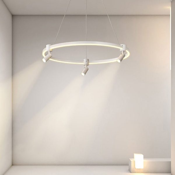 Heads Spotlight Circle Linear LED Chandelier Ceiling Lights with Remote Control - Image 3