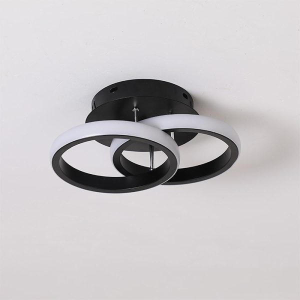 2 Circle Flush Mount Lighting Fixtures Metal LED Living Room Ceiling Lights - Image 7