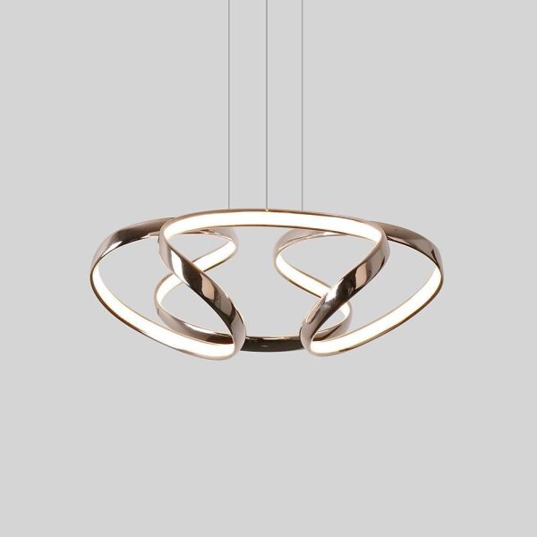 Artistic Curved Flower Shaped LED Modern Chandelier Hanging Lamp Pendant Light - Image 3
