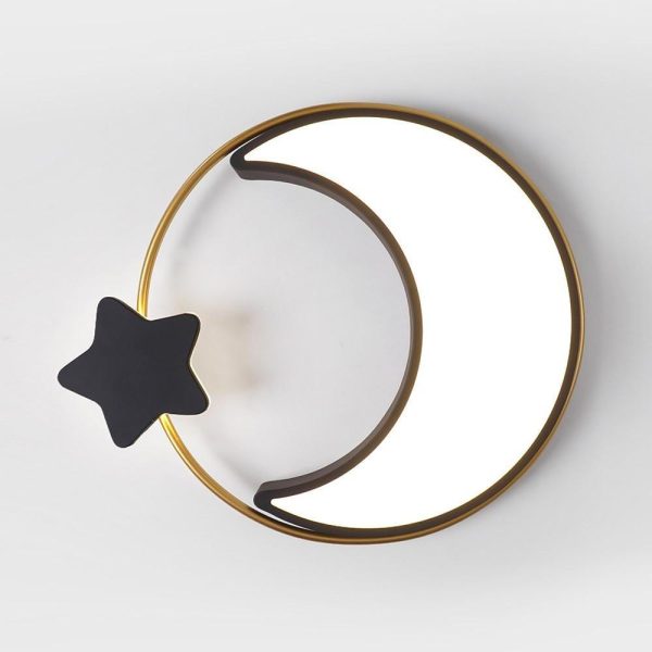 Moon and Star Dimmable Flush Mount LED Light Baby Kids Bedroom Ceiling Lights - Image 7