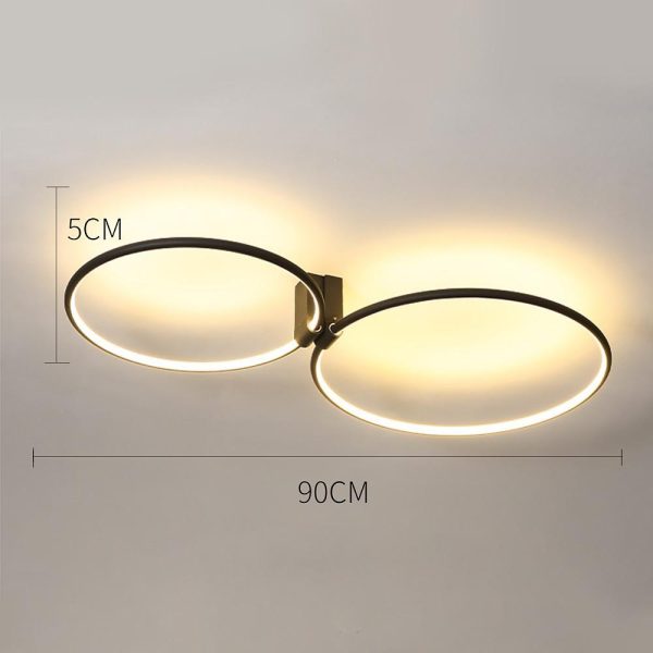 2 Circle Metal Abstract LED Flush Mount Ceiling Light for Bedroom - Image 7