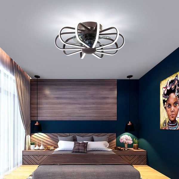 5 Blade Modern Ceiling Fans With Surrounding Exterior LED Lights - Image 5
