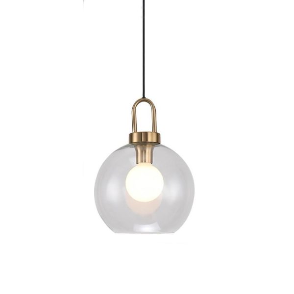 Semi Globe Glass Electroplated Metal LED Industrial Style Pendant Lighting - Image 8