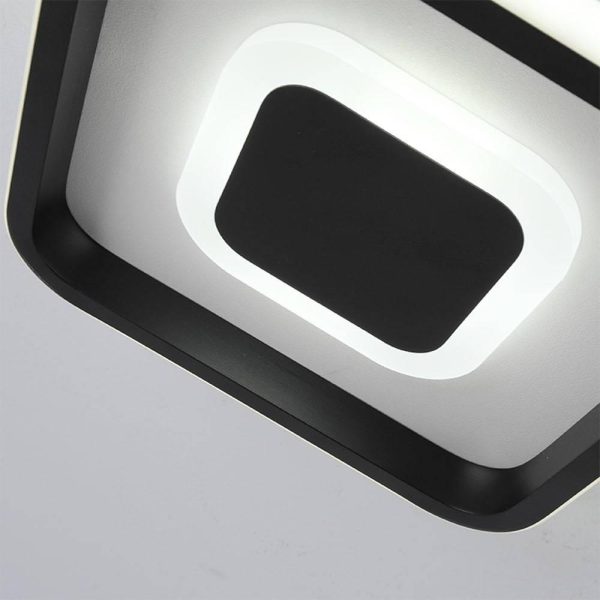 Dual Square LED Black Modern Ceiling Lights Flush Mount Lighting - Image 9