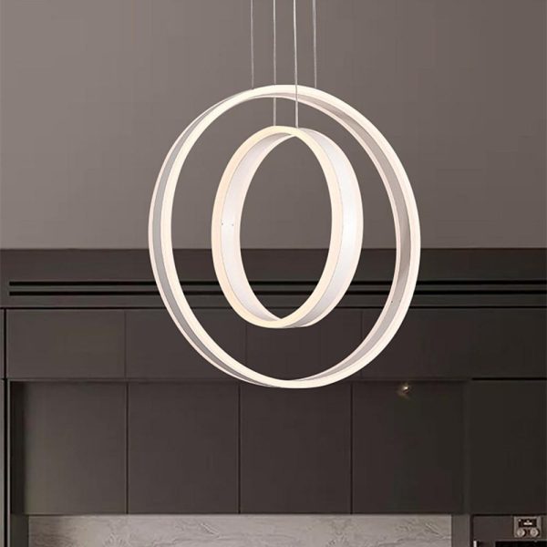 Twin Circle LED Orb Chandelier Ceiling Light - Image 2