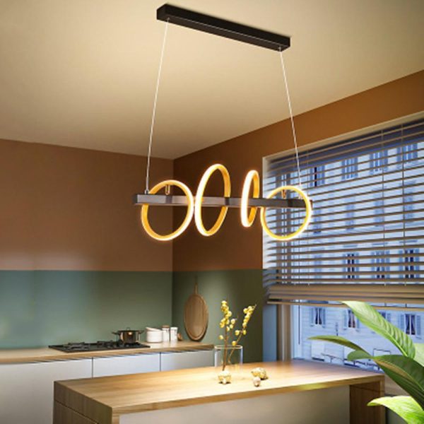 4-Ring LED Gold Chandelier Island Ceiling Light - Image 3