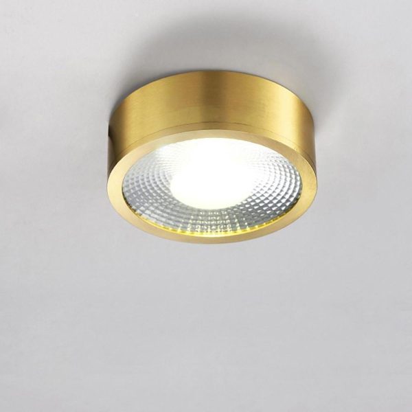 Round LED Copper Modern Ceiling Lights Flush Mount Lighting Ceiling Lamp - Image 3