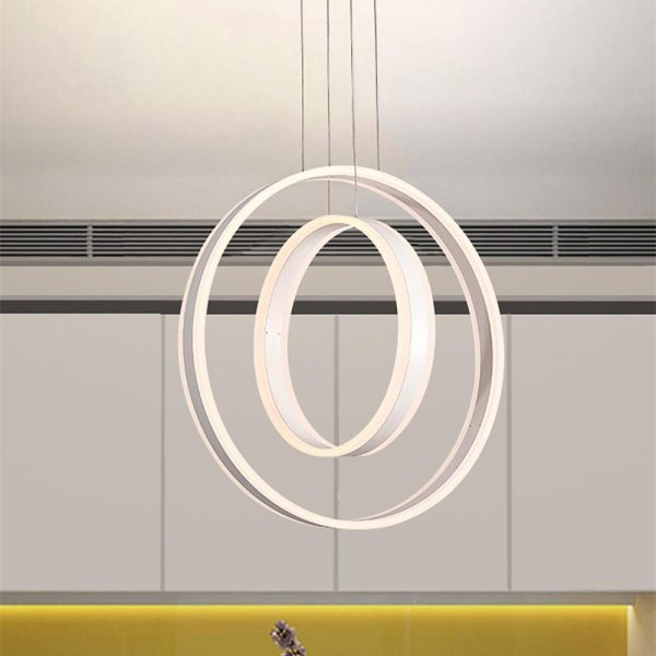 Twin Circle LED Orb Chandelier Ceiling Light - Image 8