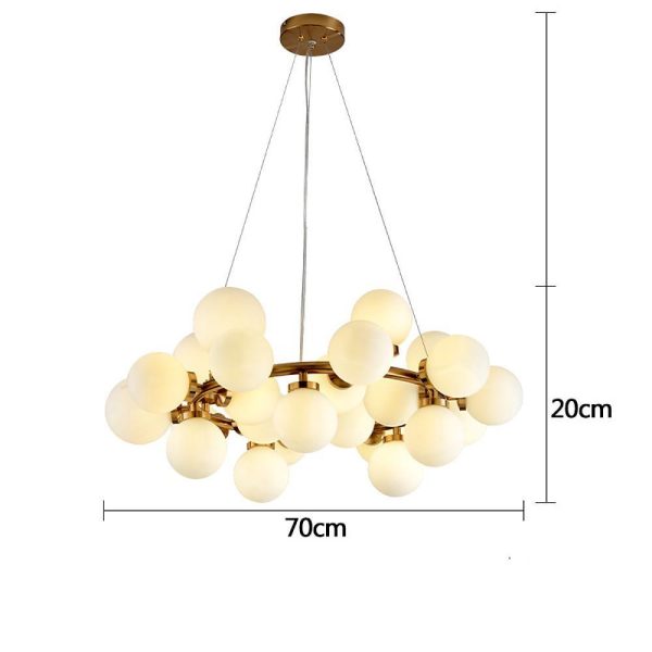 Clustered Glass Globe Design Electroplated Metal LED Modern Chandeliers - Image 5