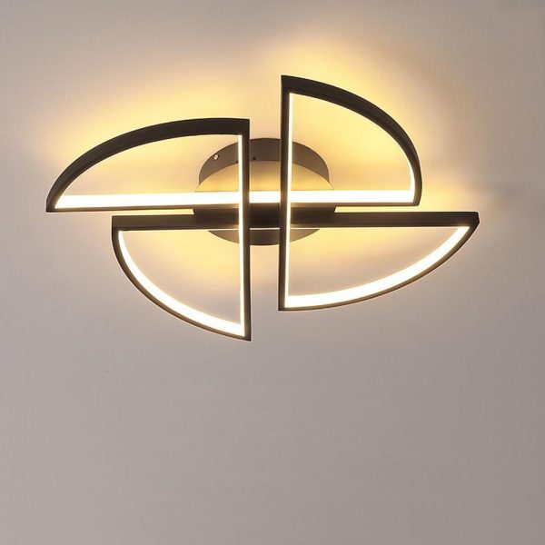 Geometric Flush Mount Ceiling Light 4 Semi Circle Metal LED Light - Image 2