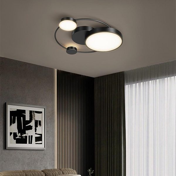 Artistic Circles Design Dimmable LED Modern Flush Mount Ceiling Lights - Image 2