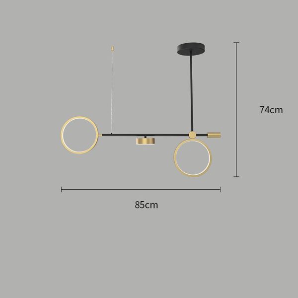 2 Circles LED Nordic Hanging Ceiling Lights Island Lights Chandeliers - Image 6