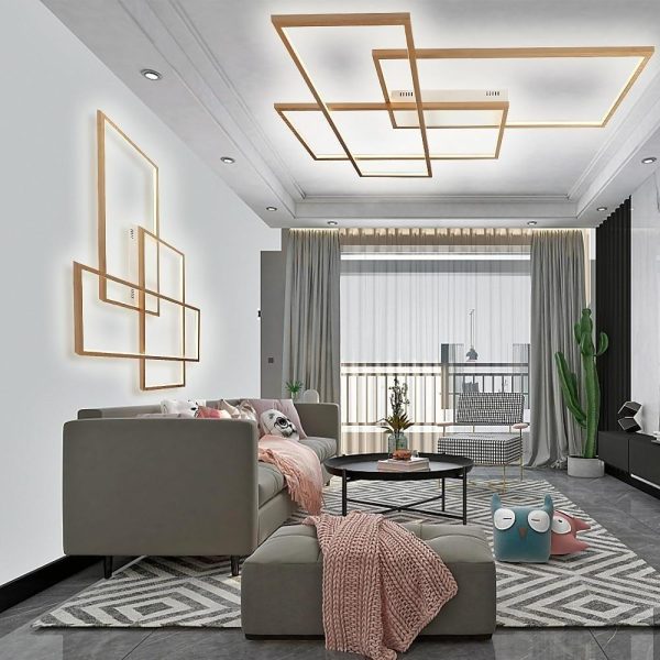 Rectangular Hybrid Modern Flush Mount Ceiling Light With 1 Central LED Light - Image 21
