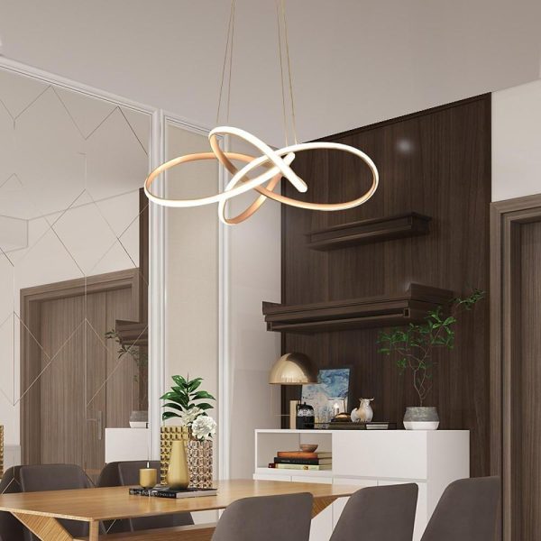 Interweaving Wave Design Pendant Lighting Aluminum Acrylic LED Ceiling Light - Image 6