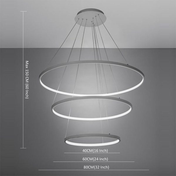 Adjustable Interweaved Ring Dimmable LED Modern Chandeliers Pendant Light - Image 9