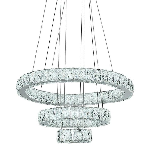Modern 3 Tiers Circles Suspended Chandelier with Crystal Accents - Image 11