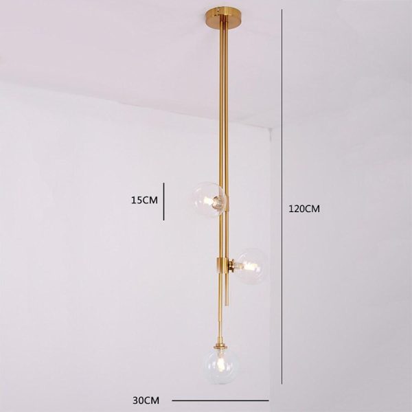 Elongated Gold Pendant Light Metal Glass Industrial Pendant Lighting - Image 8