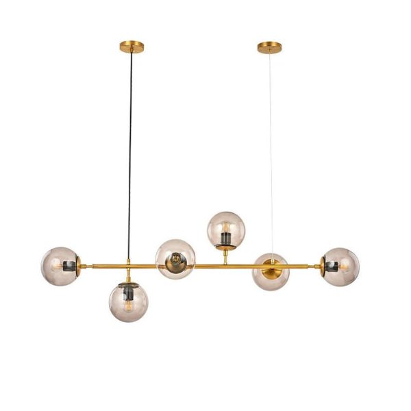 Linear Dining Room Chandeliers Glass Globe Chandelier 4/6 Heads - Image 7