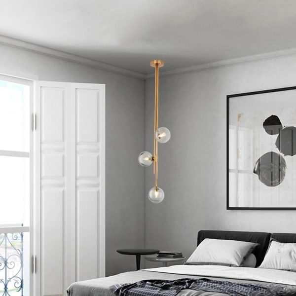 Elongated Gold Pendant Light Metal Glass Industrial Pendant Lighting - Image 2